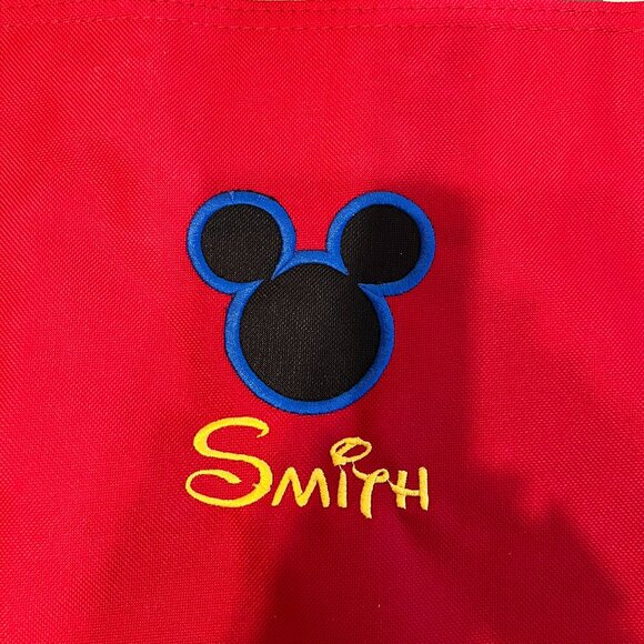 Disney Mickey Mouse Red Canvas ”Smith”‎ Embroidered Tote Bag - VERY CUTE! - Picture 11 of 12
